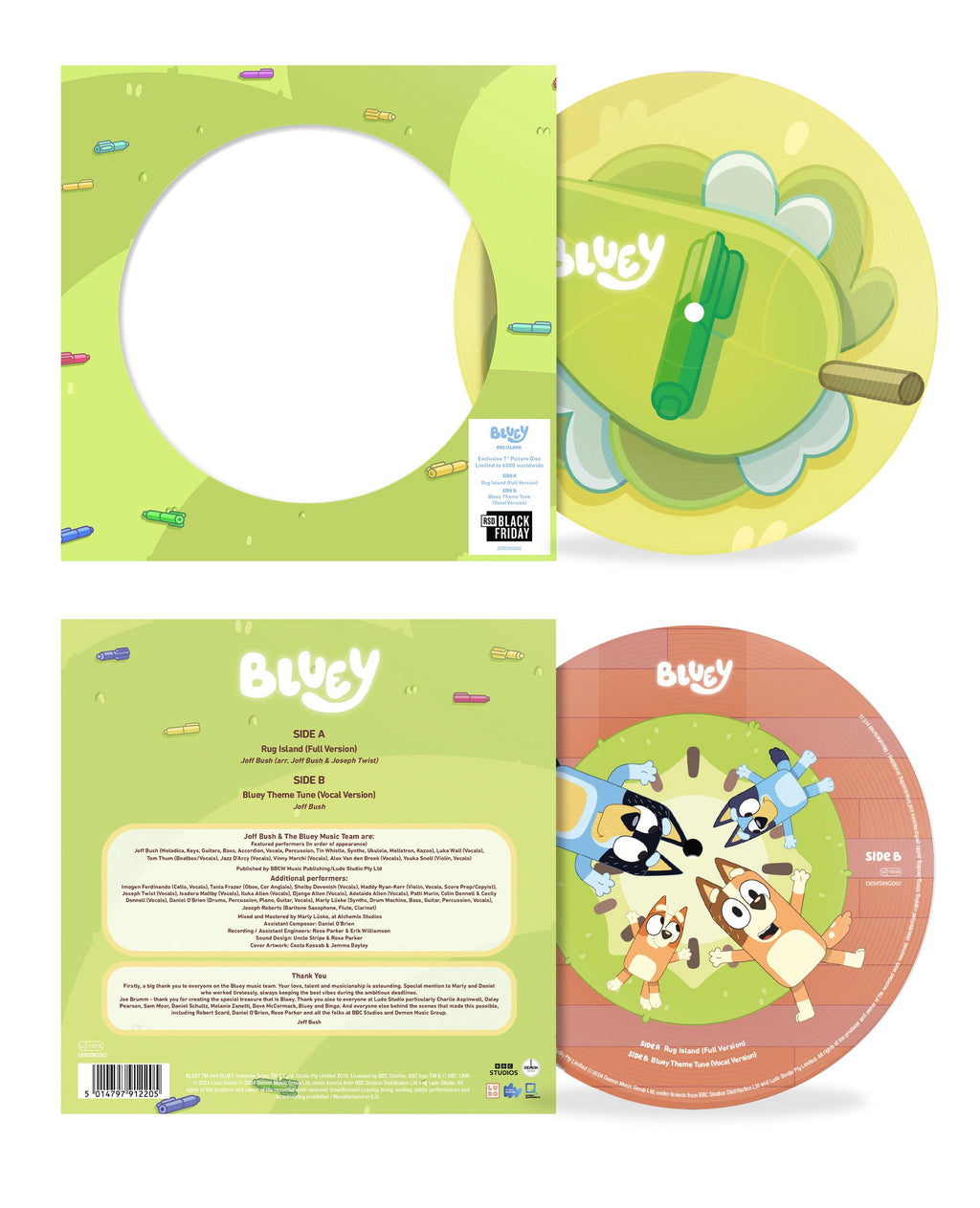 Bluey Rug Island Limited RSD Black Friday 2024 Crash Records