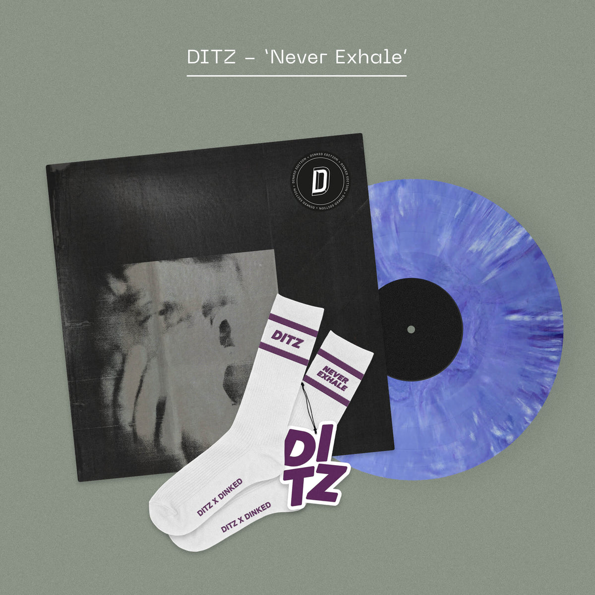 DITZ - Never Exhale: Marbled Purple Vinyl LP + Socks + Air Freshener DINKED EDITION EXCLUSIVE 317