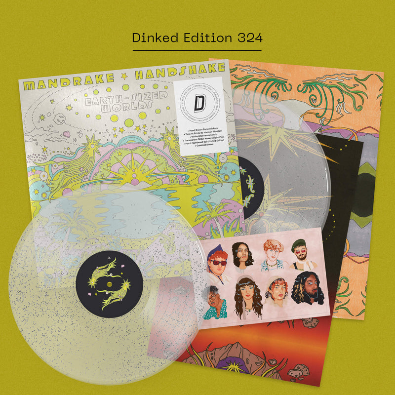 Mandrake Handshake - Earth Sized Worlds: Transparent Silver Glitter Double Vinyl LP + Alternate Artwork DINKED EDITION EXCLUSIVE 324