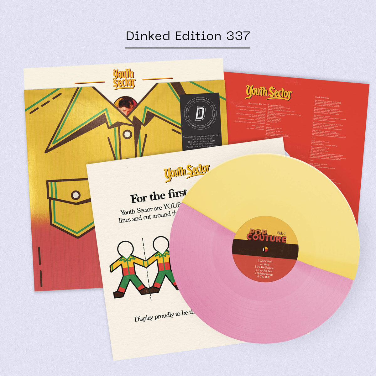 Youth Sector - Pop Couture: Translucent Magenta/Yellow Tint Half & Half Vinyl LP DINKED EDITION EXCLUSIVE 337