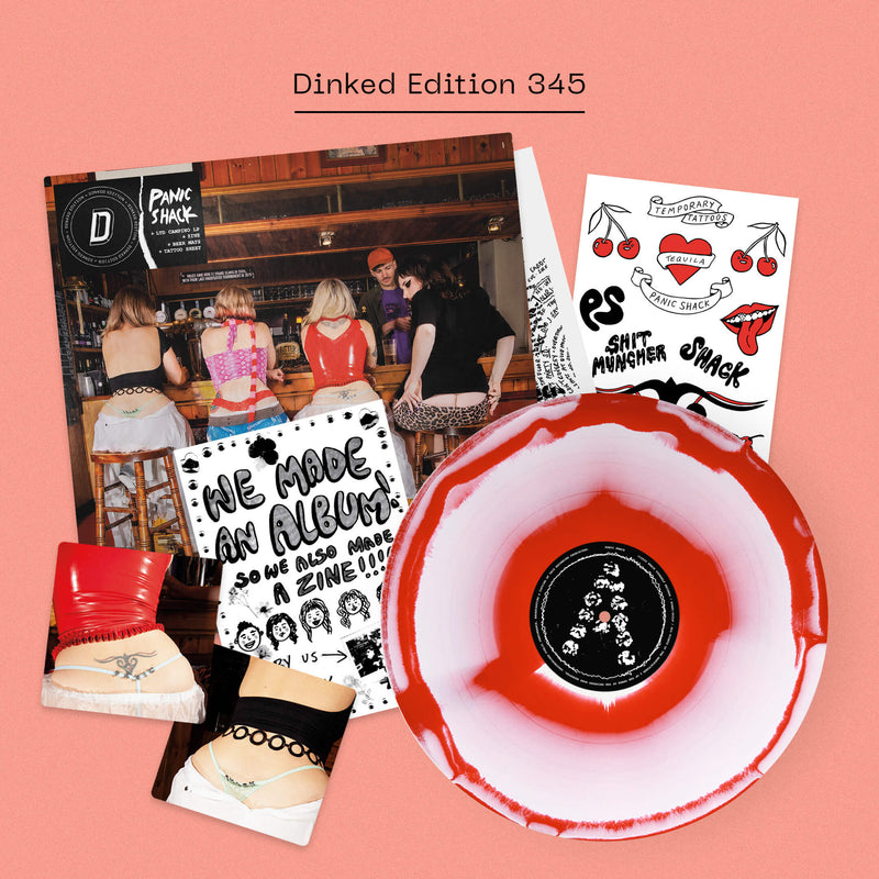Panic Shack - Panic Shack: Red/White Campino Vinyl LP + Zine + Beer Mats + Tattoo Sheet DINKED EDITION EXCLUSIVE 345