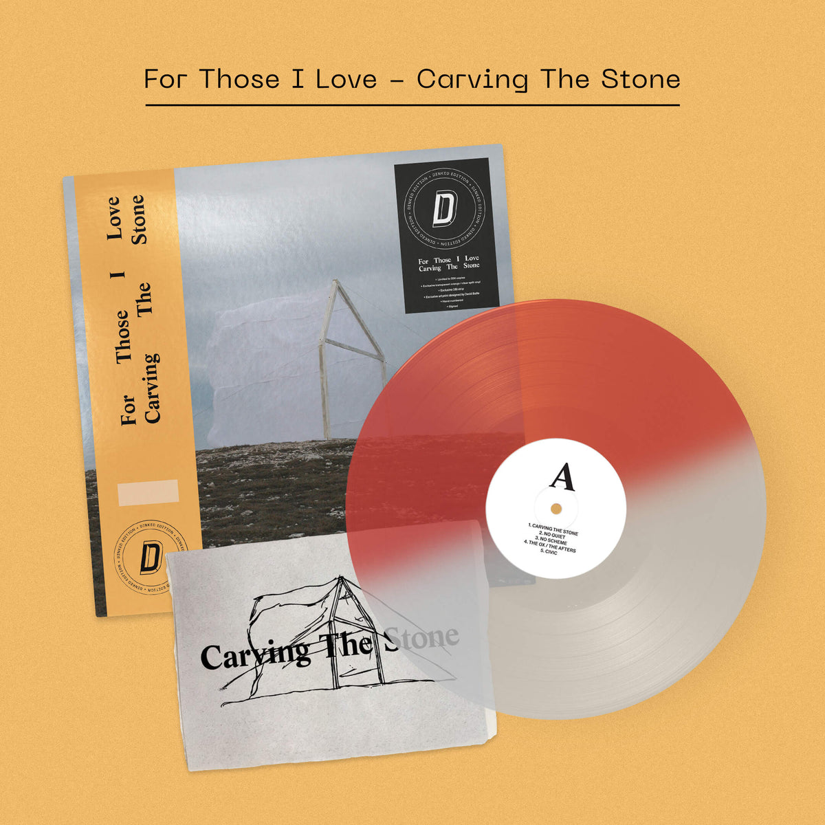 For Those I Love - Carving The Stone: Transparent Orange/Clear Split Vinyl LP + Signed DINKED EDITION EXCLUSIVE 358