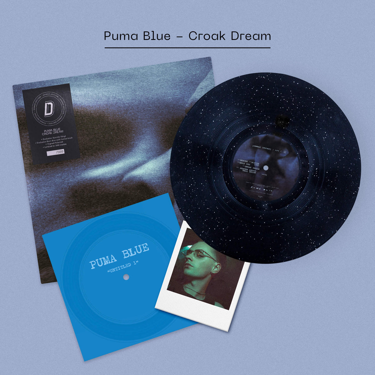Puma Blue - Croak Dream: Limited Sparkle Vinyl LP + Bonus Flexi + Signed Polaroid DINKED EDITION EXCLUSIVE 374