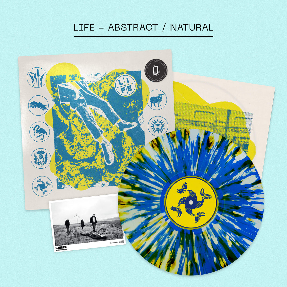 LIFE - ABSTRACT / NATURAL: Blue/Green/Yellow Splatter Vinyl LP + Alternative Artwork DINKED EDITION EXCLUSIVE 394