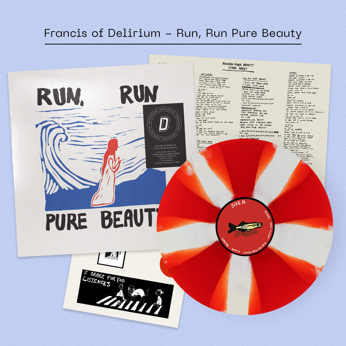 Francis of Delirium - Run, Run Pure Beauty: Cornetto Red Vinyl LP + Alternative Artwork DINKED EDITION EXCLUSIVE 397
