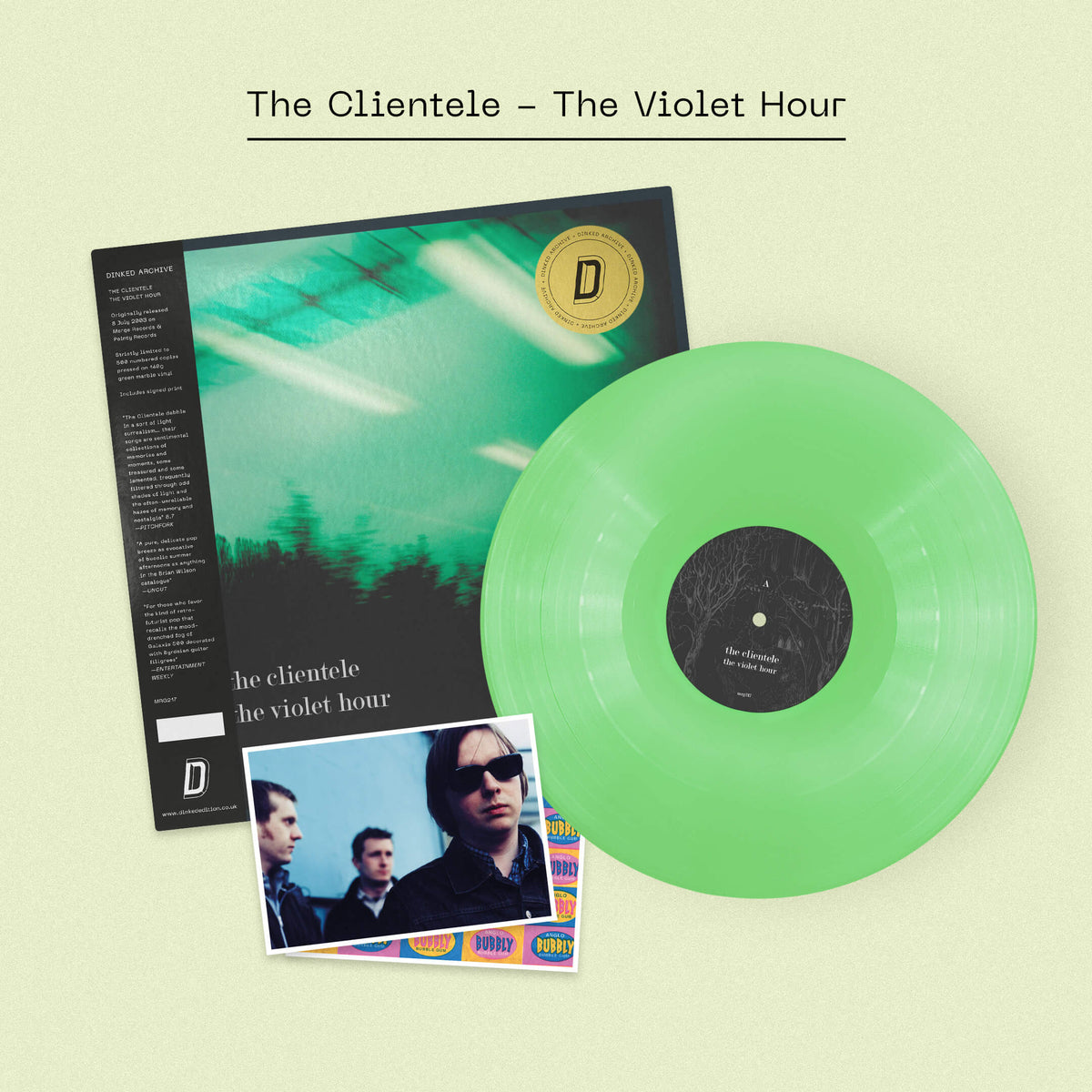 Clientele (The) - The Violet Hour: Opaque Lily Pad Green Swirl Vinyl LP + Signed Postcard DINKED ARCHIVE EDITION EXCLUSIVE 027