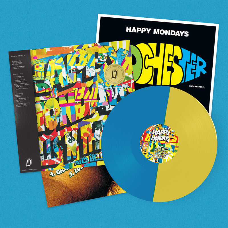 Happy Mondays - Pills ‘n’ Thrills and Bellyaches: Yellow/Blue Vinyl LP DINKED ARCHIVE EDITION EXCLUSIVE 032 *Pre-Order