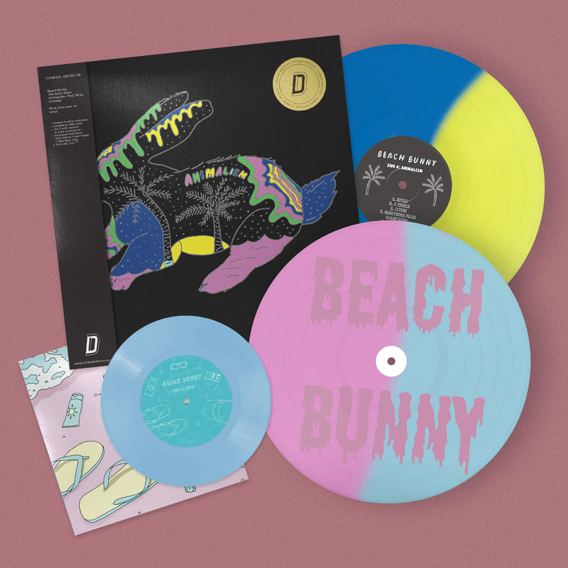 Beach Bunny - The Early Days: Animalism, Pool Party, Crybaby: Half Blue/Half Yellow | Half Blue/Half Violet Double Vinyl LP + Bonus 7in DINKED ARCHIVE EDITION EXCLUSIVE 033 *Pre-Order