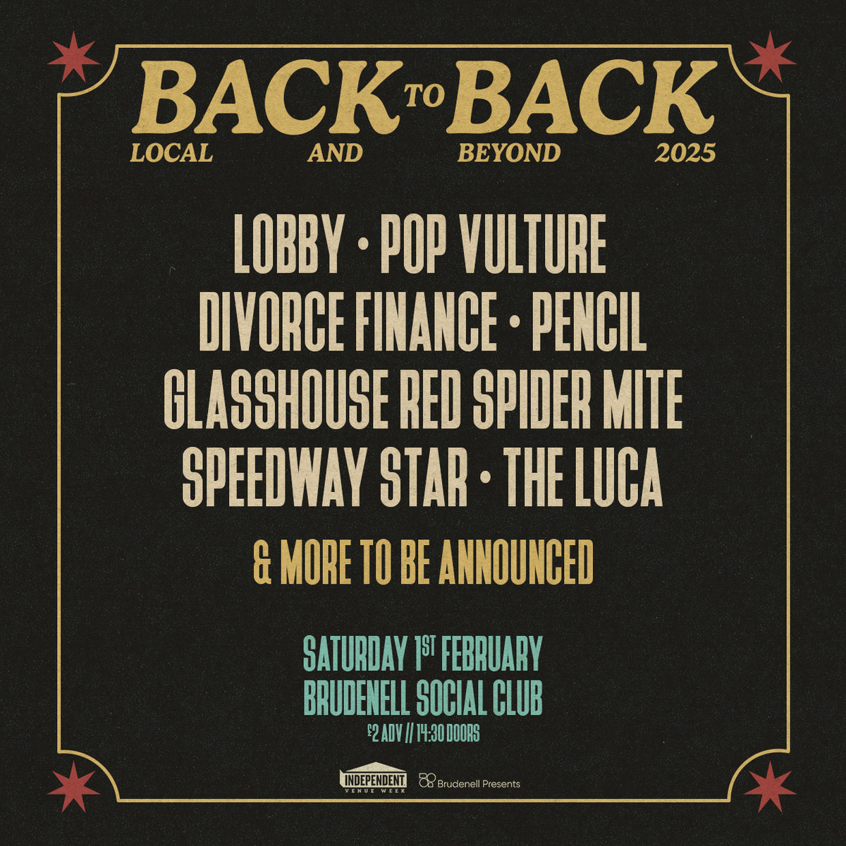 Back To Back Festival 2025 01/02/25 @ Brudnell Social Club