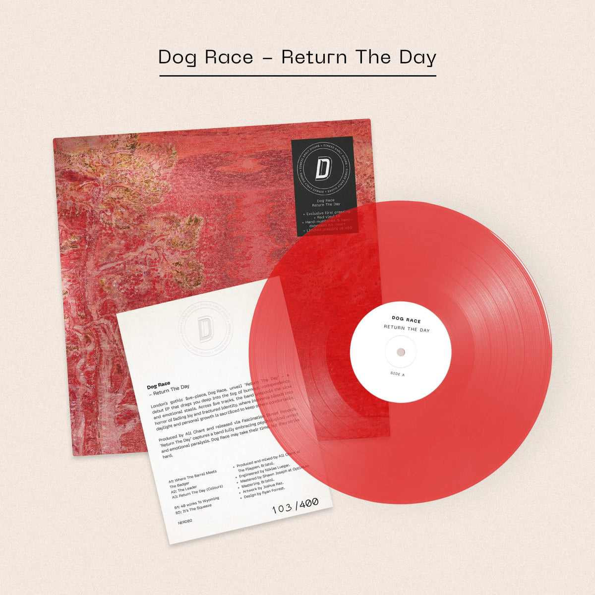 Dog Race - Return The Day: Red Vinyl LP DINKED EARLY DOORS EDITION EXCLUSIVE 002 *Pre-Order