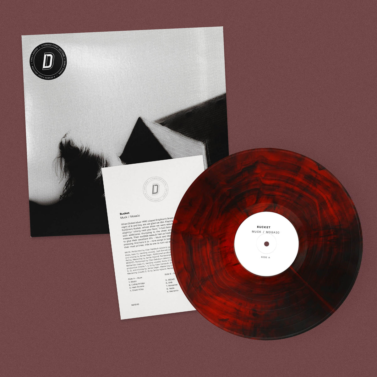 Bucket - Muck / Mosaic: Black and Red Marble Vinyl LP DINKED EARLY DOORS EDITION EXCLUSIVE 013 *Pre-Order