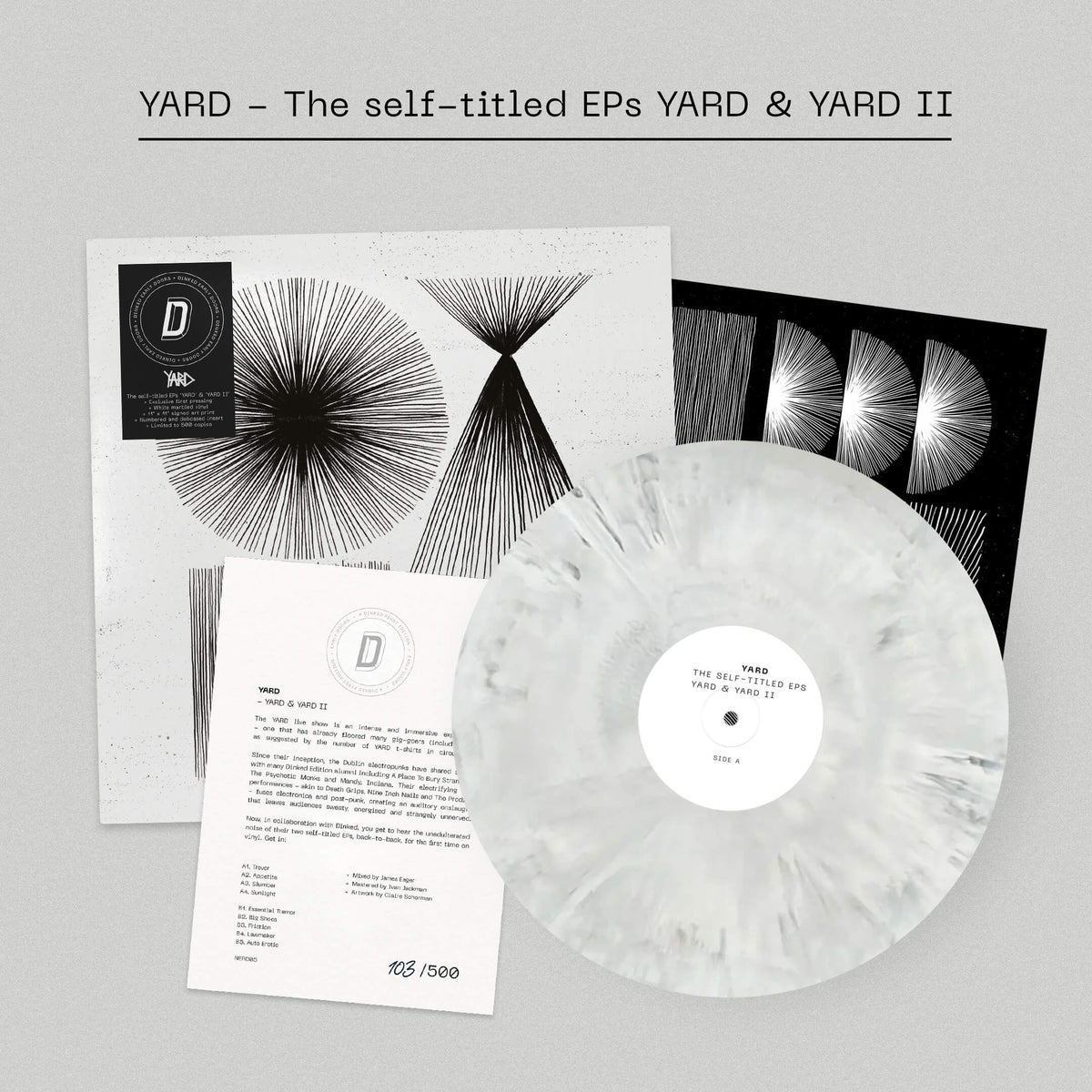 YARD - The self-titled EPs YARD & YARD II: White Marbled + Signed Print Vinyl LP DINKED EARLY DOORS EDITION EXCLUSIVE 005