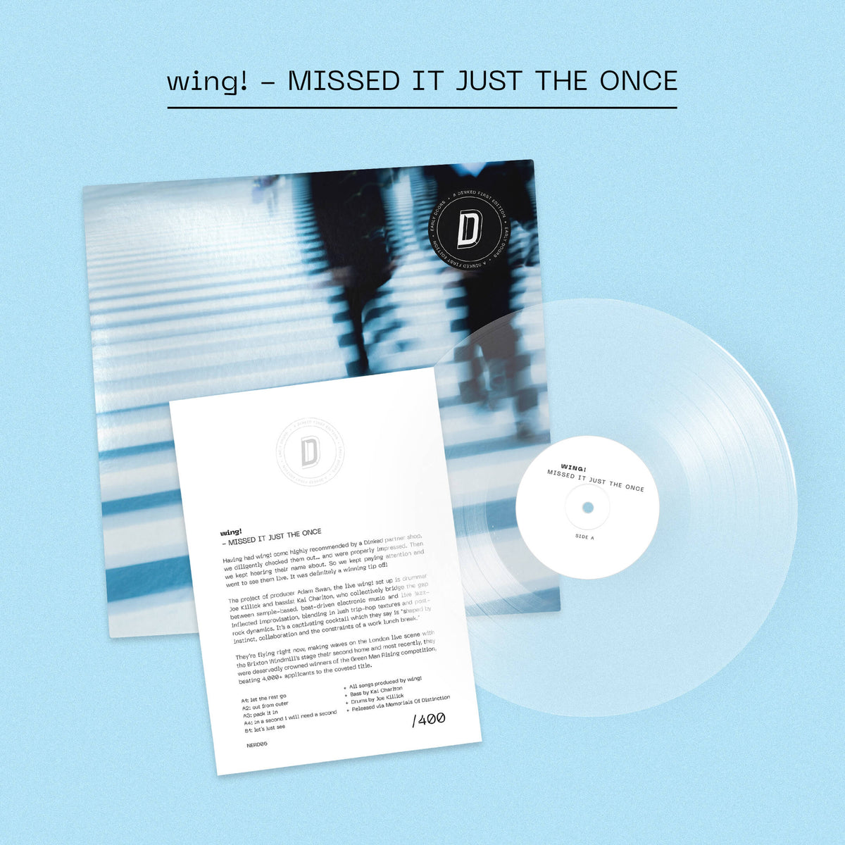 wing! - MISSED IT JUST THE ONCE: Glass Clear Vinyl LP + Signed Insert DINKED EARLY DOORS EDITION EXCLUSIVE 006