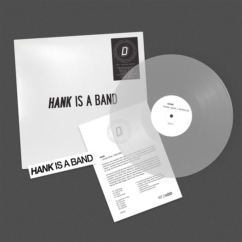 Hank - Twist Grip / Spiralic: Crystal Clear Vinyl LP DINKED EARLY DOORS EDITION EXCLUSIVE 003
