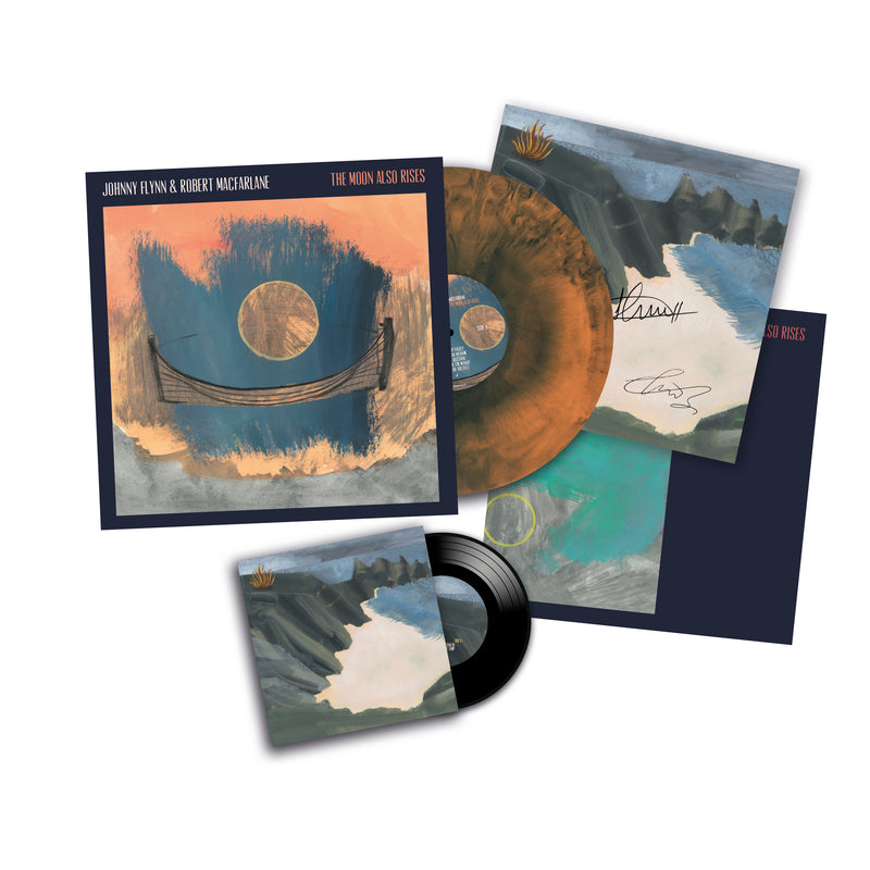 Johnny Flynn & Robert Macfarlane - The Moon Also Rises: Galaxy Orange/Black Vinyl LP + Bonus 7" DINKED EDITION EXCLUSIVE 260