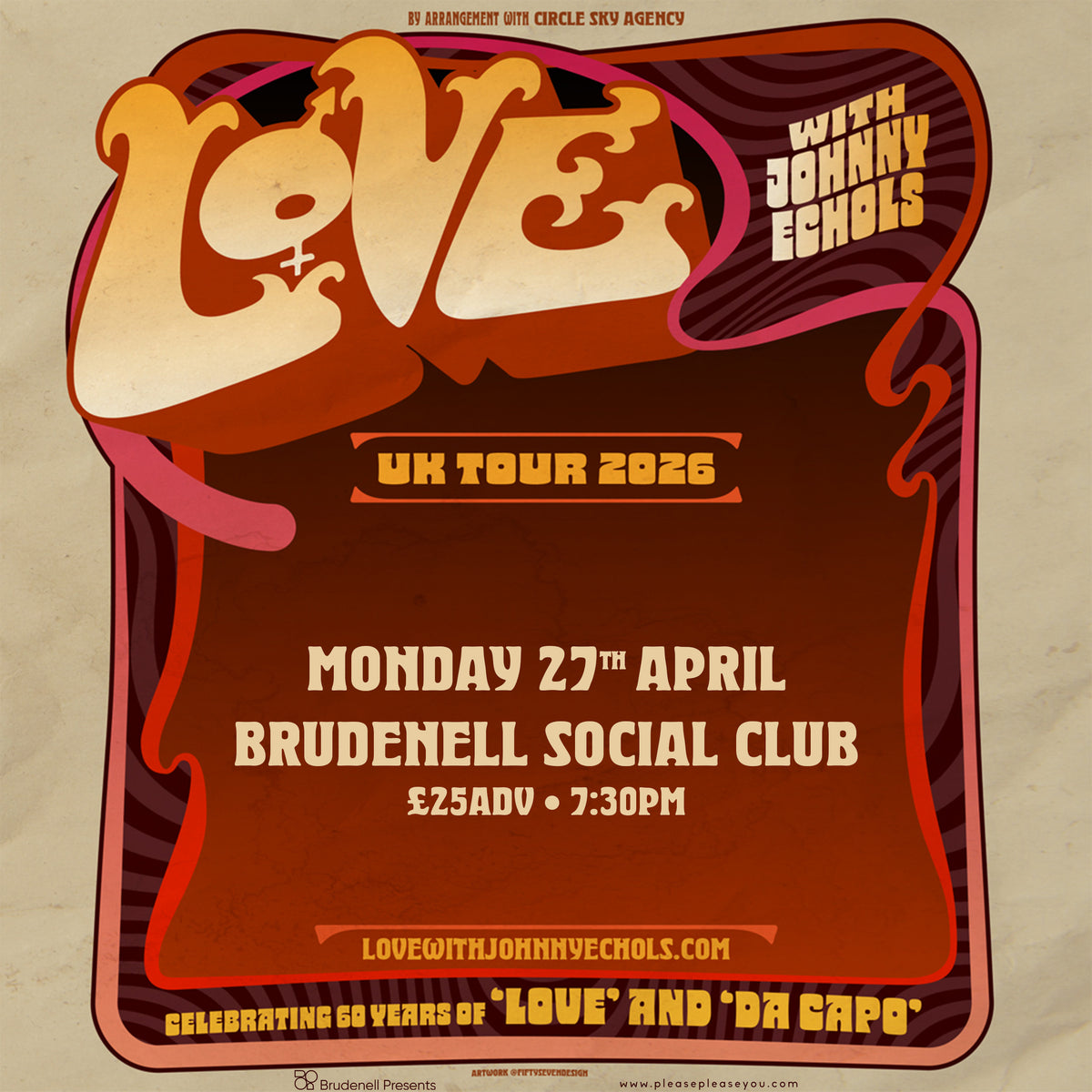 LOVE With Johnny Echols 27/04/26 @ Brudenell Social Club