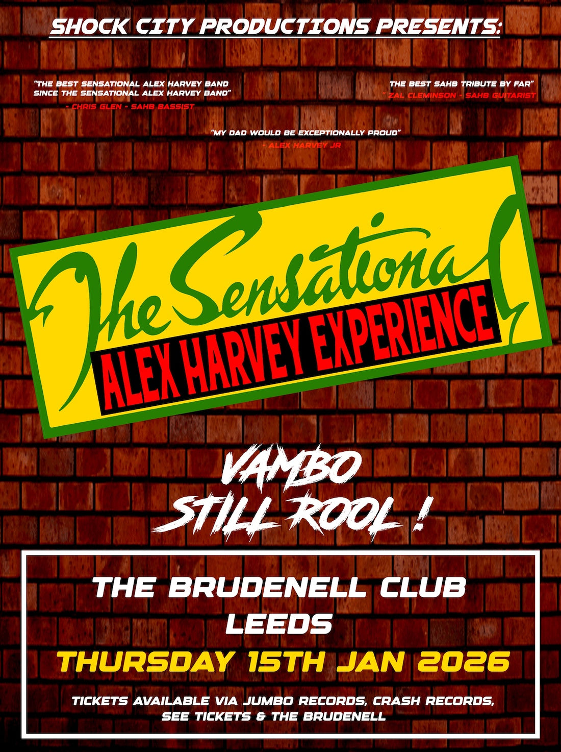Sensational Alex Harvey Experience (The) 15/01/26 @ Brudenell Social Club