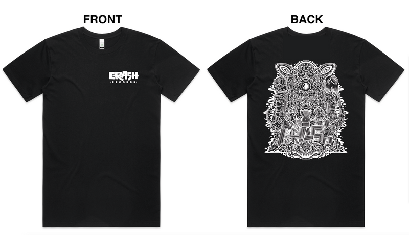 Crash Records Leeds - Limited Drew Millward Kaiju BLACK T-Shirt