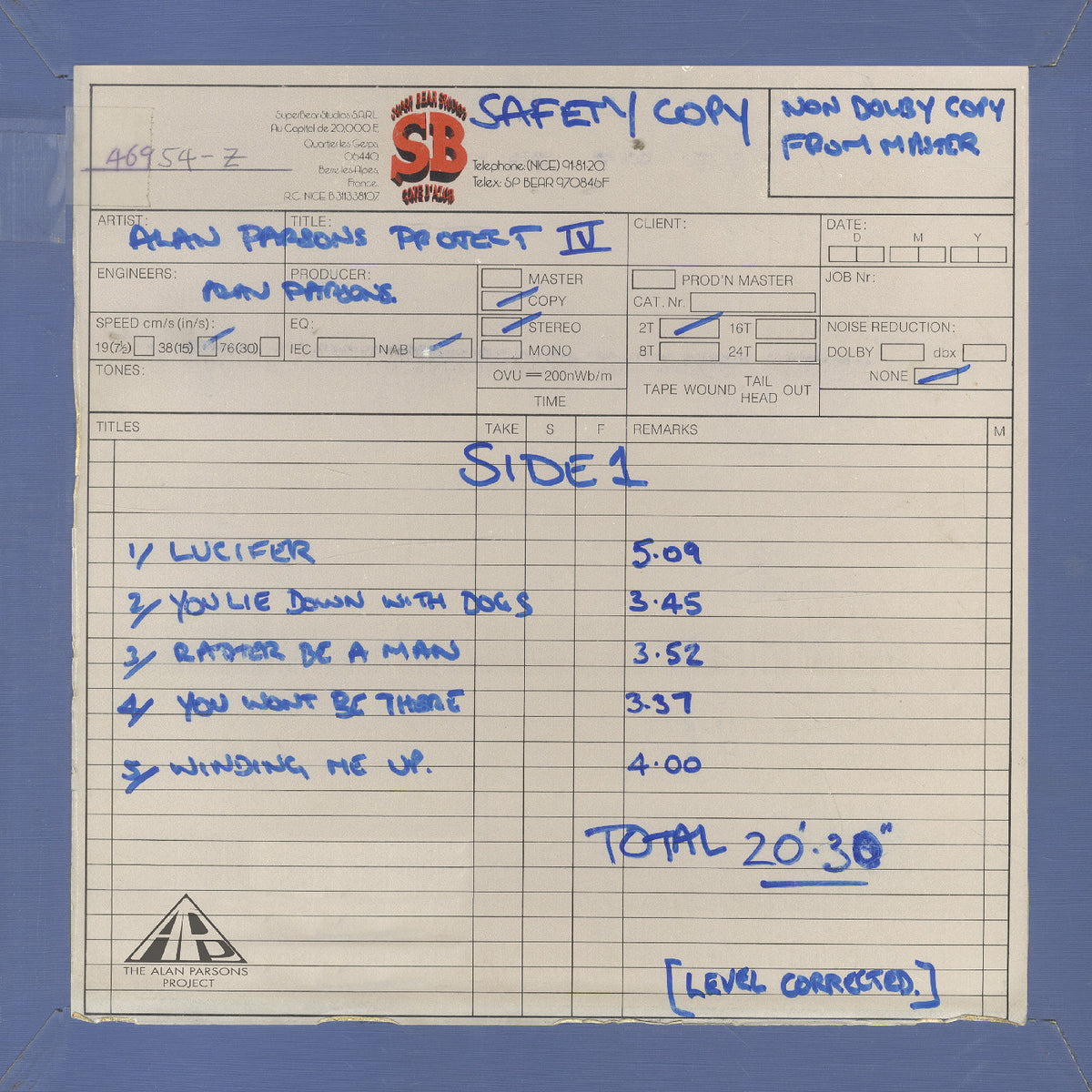 Alan Parsons Project, The - Eve (Work In Progress) - Limited RSD Black Friday 2026