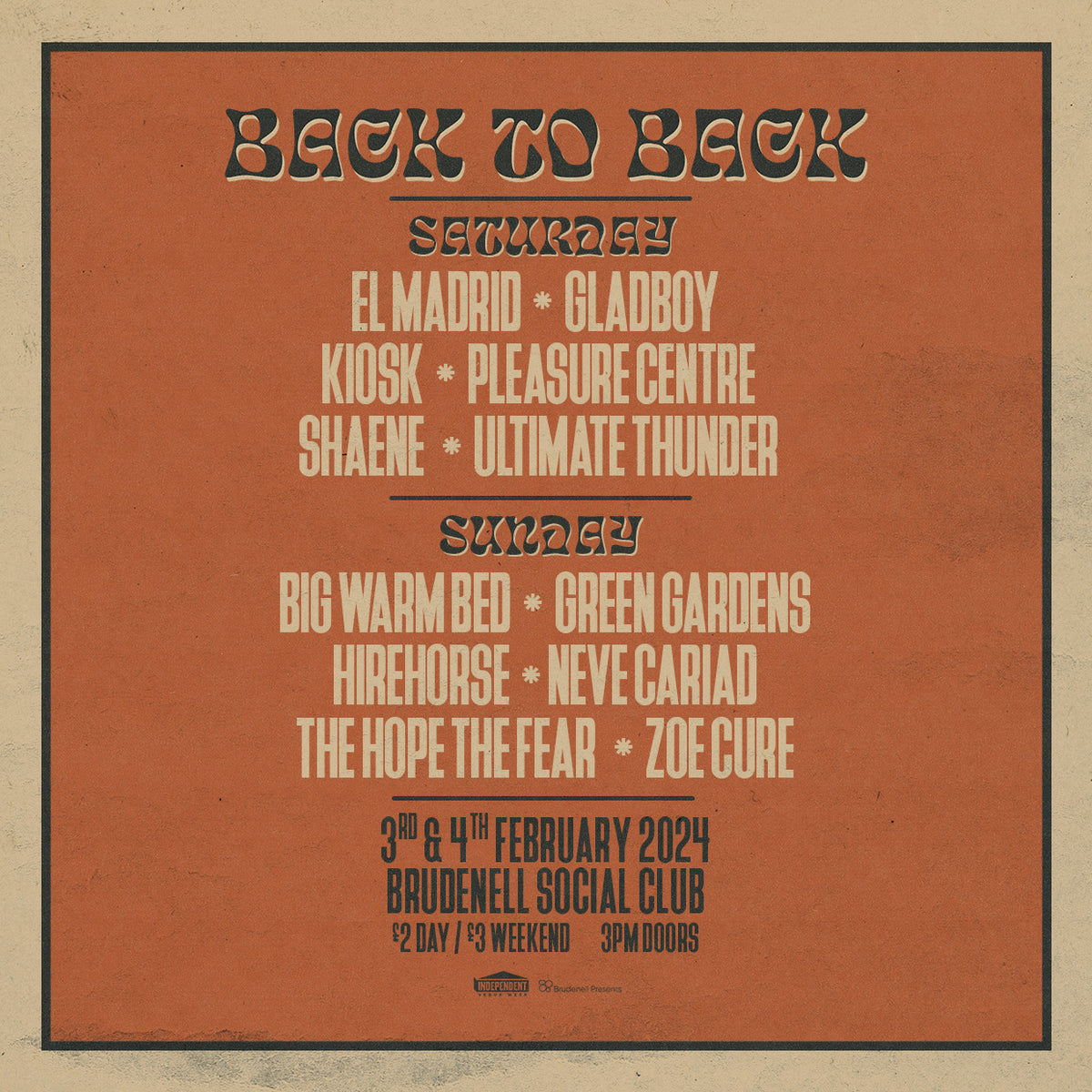 Back To Back Festival 2024 02+03/02/24 @ Brudenell Social Club