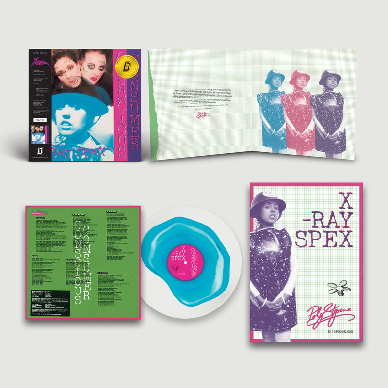 X-Ray Spex - Conscious Consumer: X-Ray Effect Frosted & Blue Vinyl LP + Bonus Fold-Out Colour Poster DINKED ARCHIVE EDITION EXCLUSIVE 016