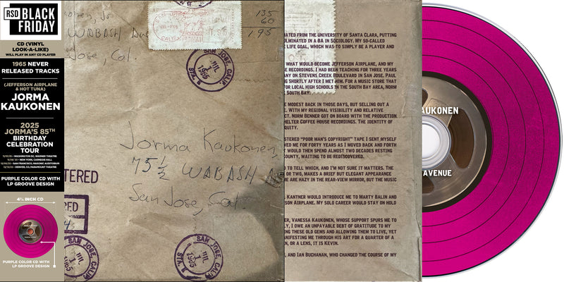 JORMA KAUKONEN - WABASH AVENUE - Limited RSD Black Friday 2025