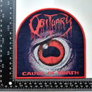 OBITUARY - Cause of Death - Red Border Woven Patch