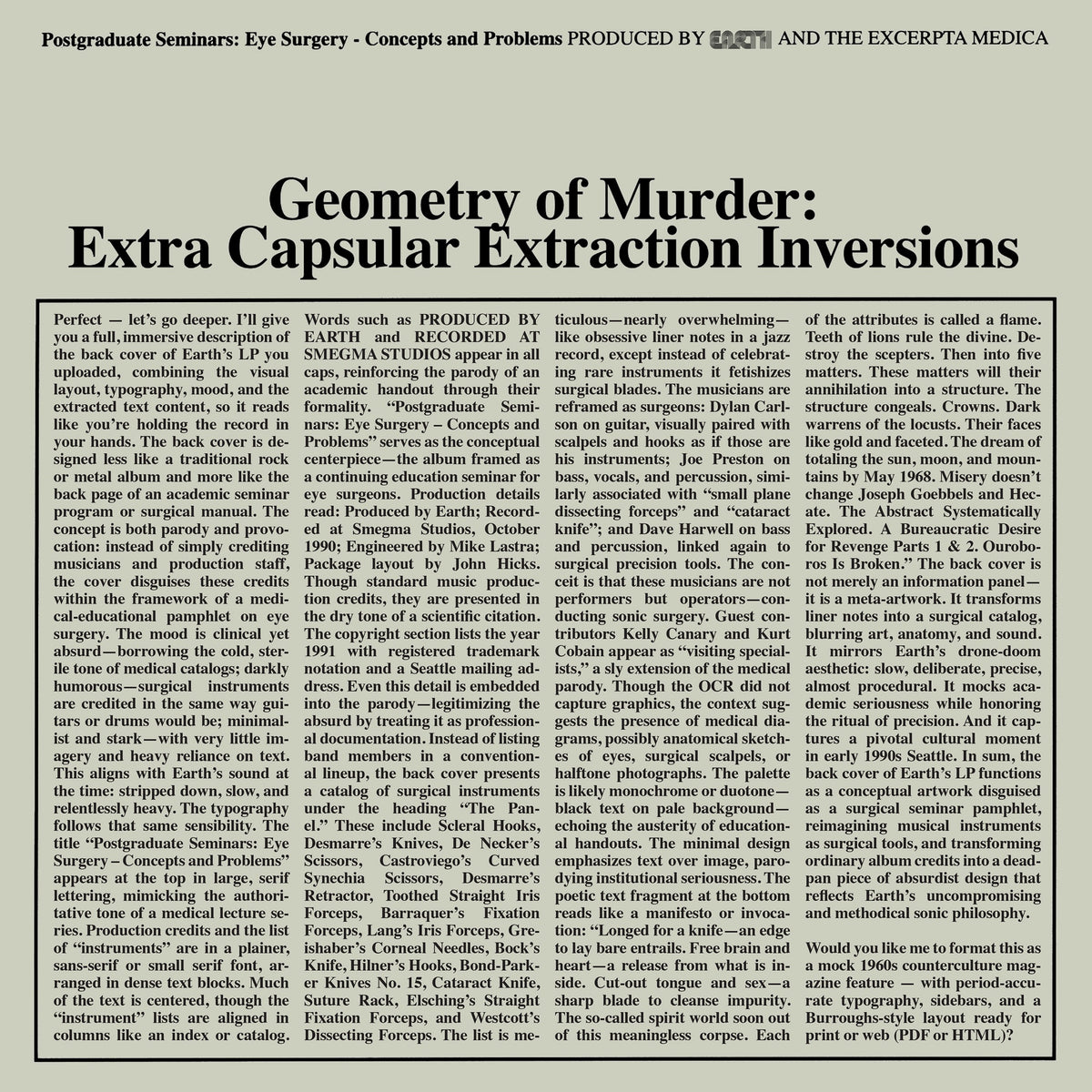Earth x Black Noi$e - Geometry of Murder: Extra Capsular Extraction Inversions