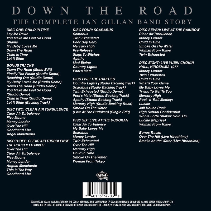 IAN GILLAN BAND『Down The Road (8CD)』 GILLAN/ IAN GILLAN BAND DOWN THE ROAD 8 X CD BOX SET & SIGNED