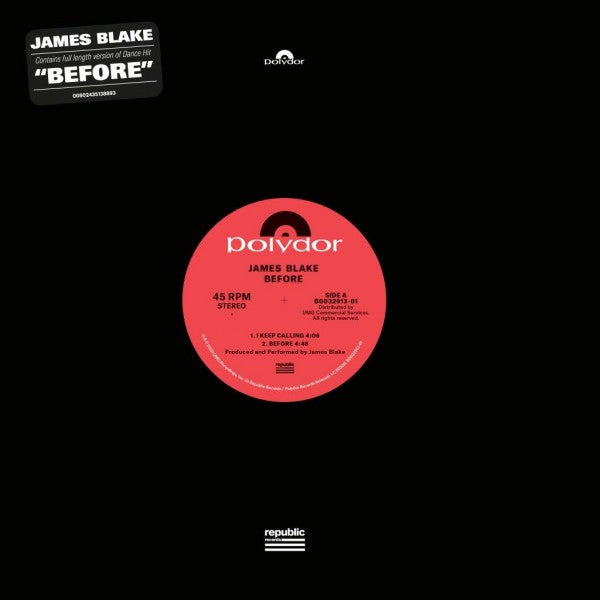 James Blake - Before: 12" Vinyl EP