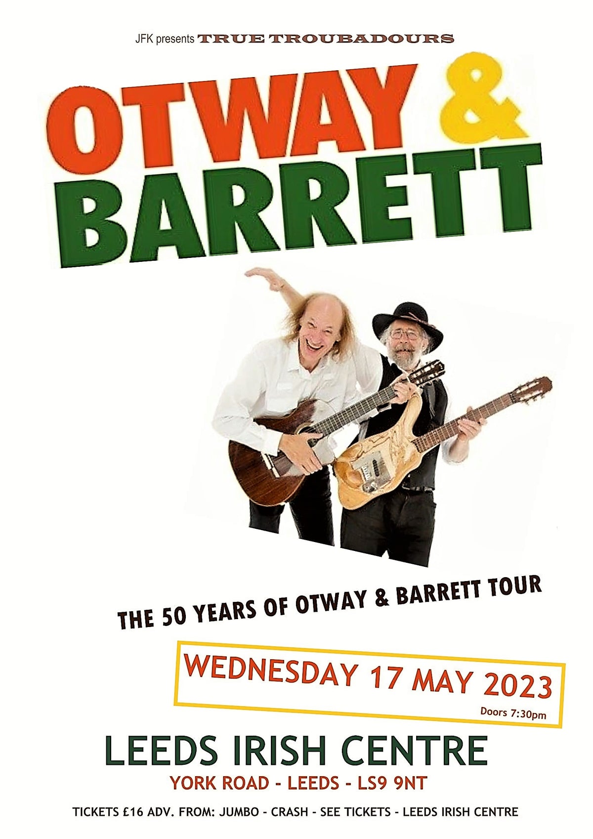 John Otway & Wild Willy Barrett 17/05/23 @ Leeds Irish Centre