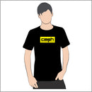 Crash Records Leeds - T Shirt: Black with yellow-black print