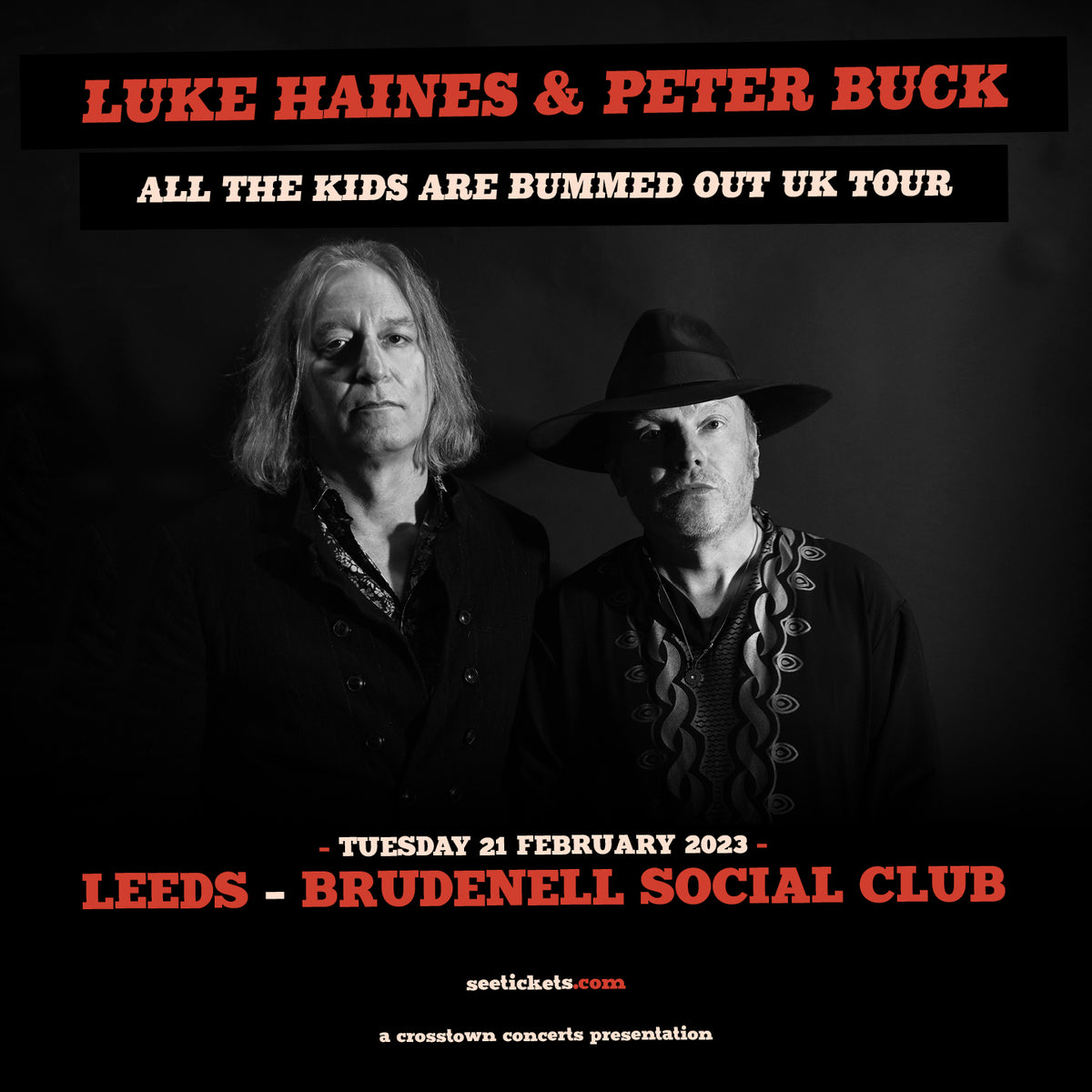 Luke Haines & Peter Buck 21/02/23 @ Brudenell Social Club