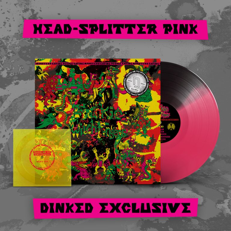 Frankie and the Witch Fingers - Monsters Eating People Eating Monsters... : Exclusive half half Pink / Black Vinyl LP with exclusive Yellow Flexi disc *DINKED EXCLUSIVE 064* Pre-Order