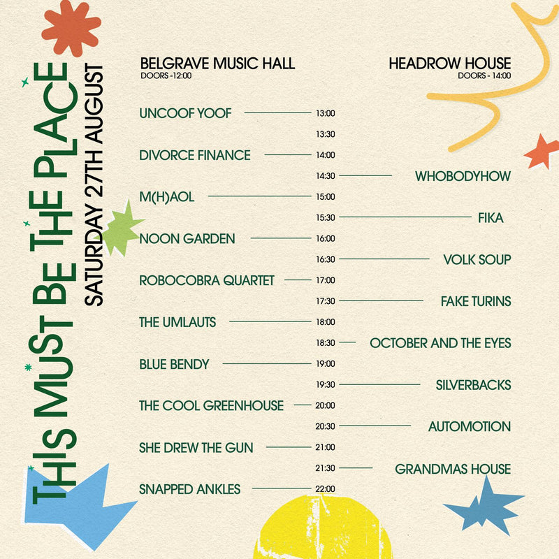 This Must be the Place Festival 2022 (Sat) 27/08/22 @ Belgrave Music Hall & Headrow House