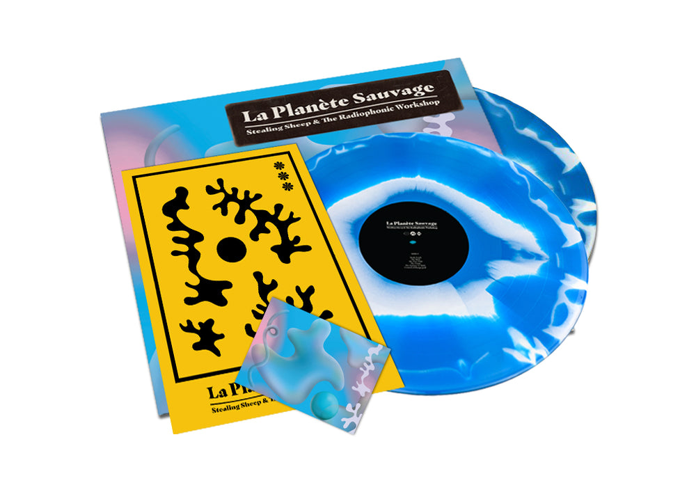 Stealing Sheep And The Radiophonic Workshop - La Planète Sauvage: Limited Blue White Psychedelic Burst Colour Double Vinyl LP + Random Colour Signed Art Print DINKED EXCLUSIVE 145 *Pre-Order
