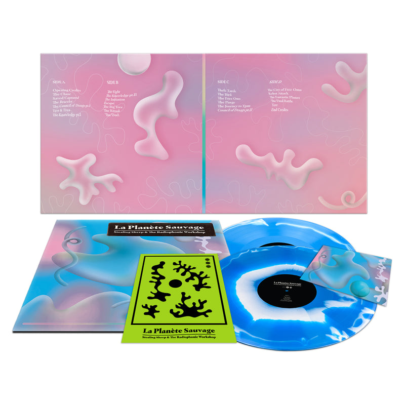 Stealing Sheep And The Radiophonic Workshop - La Planète Sauvage: Limited Blue White Psychedelic Burst Colour Double Vinyl LP + Random Colour Signed Art Print DINKED EXCLUSIVE 145 *Pre-Order