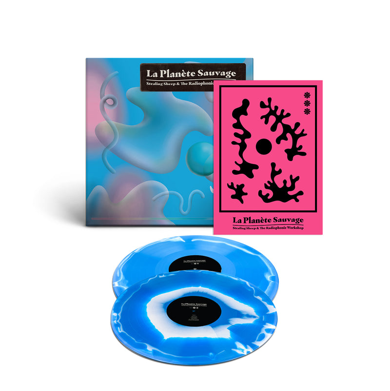 Stealing Sheep And The Radiophonic Workshop - La Planète Sauvage: Limited Blue White Psychedelic Burst Colour Double Vinyl LP + Random Colour Signed Art Print DINKED EXCLUSIVE 145 *Pre-Order