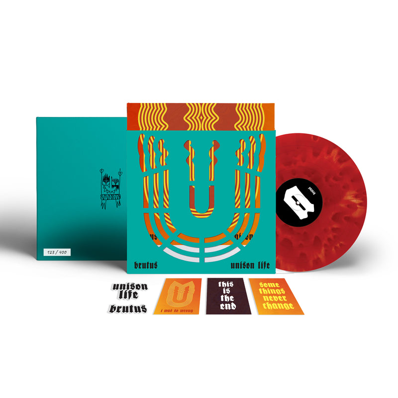 Brutus - Unison Life: Cloudy Red Vinyl LP + Signed Postcard Set  in Die Cut Sleeve *DINKED EXCLUSIVE 213