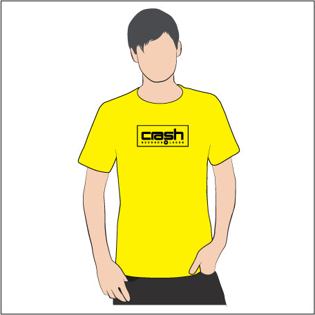 Crash Records Leeds - T Shirt: Yellow with black print