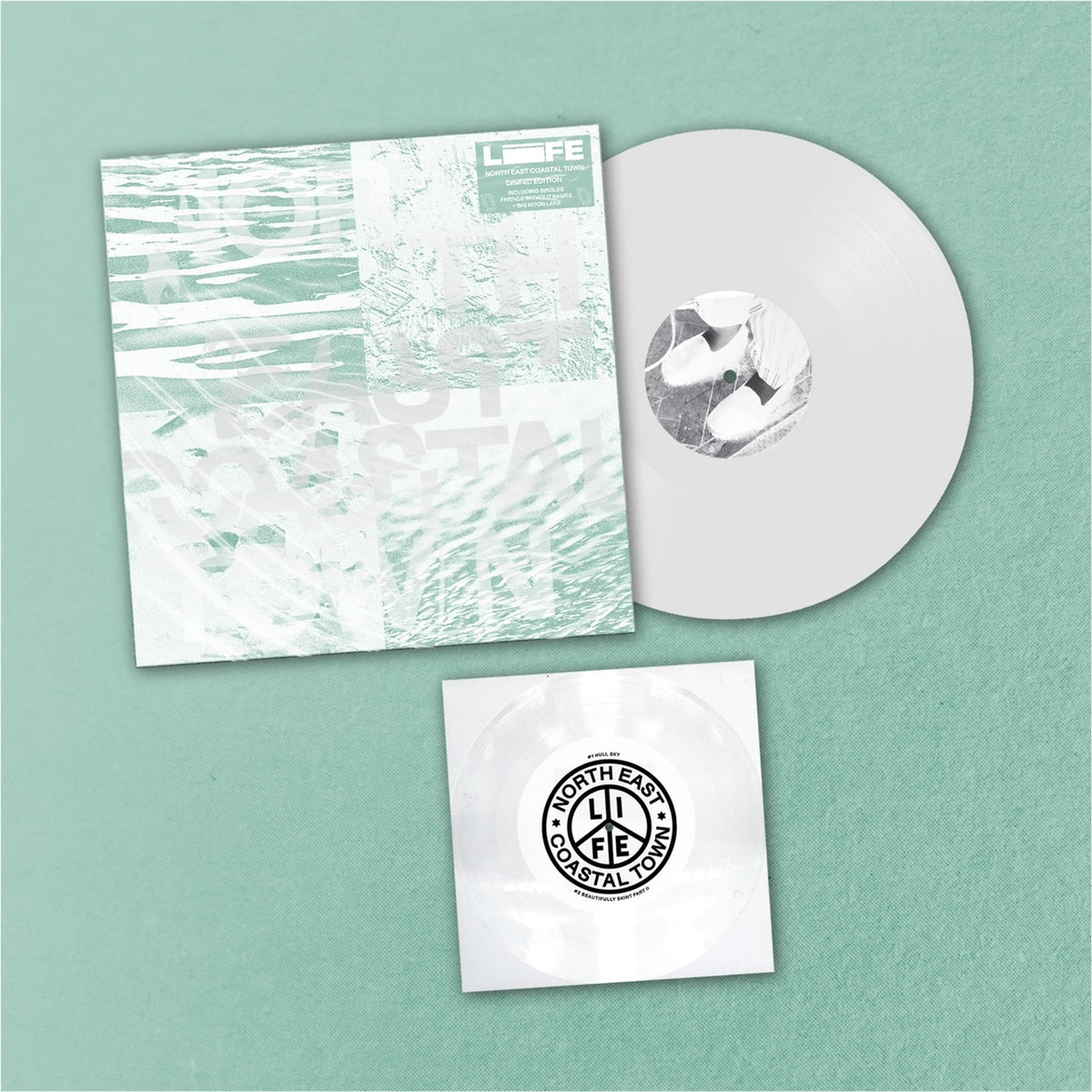 Life - North East Coastal Town: Limited White Vinyl LP in Alternative sleeve with Flexi DINKED EXCLUSIVE 179