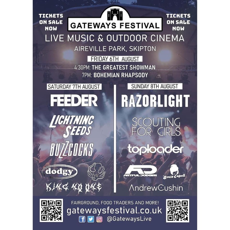 Gateways Festival 07/08/21 - 08/08/21 @ Aireville Park, Skipton