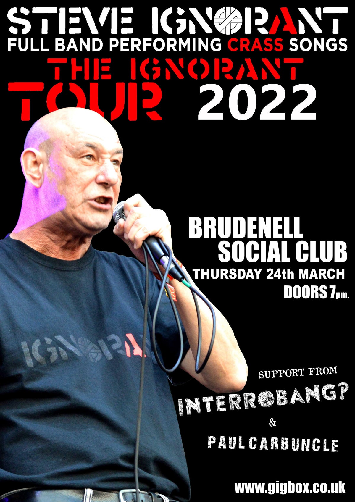 Steve Ignorant 24/03/22 @ Brudenell Social Club