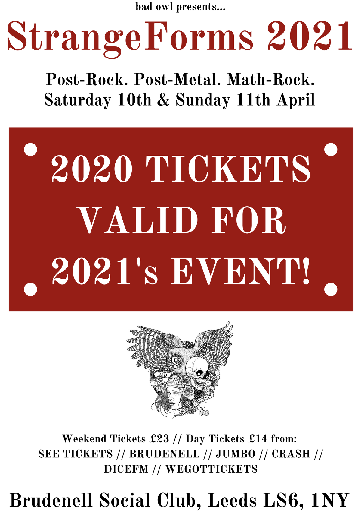 StrangeForms 2020 10/04/21 - 11/04/21 @ Brudenell Social Club *Cancelled